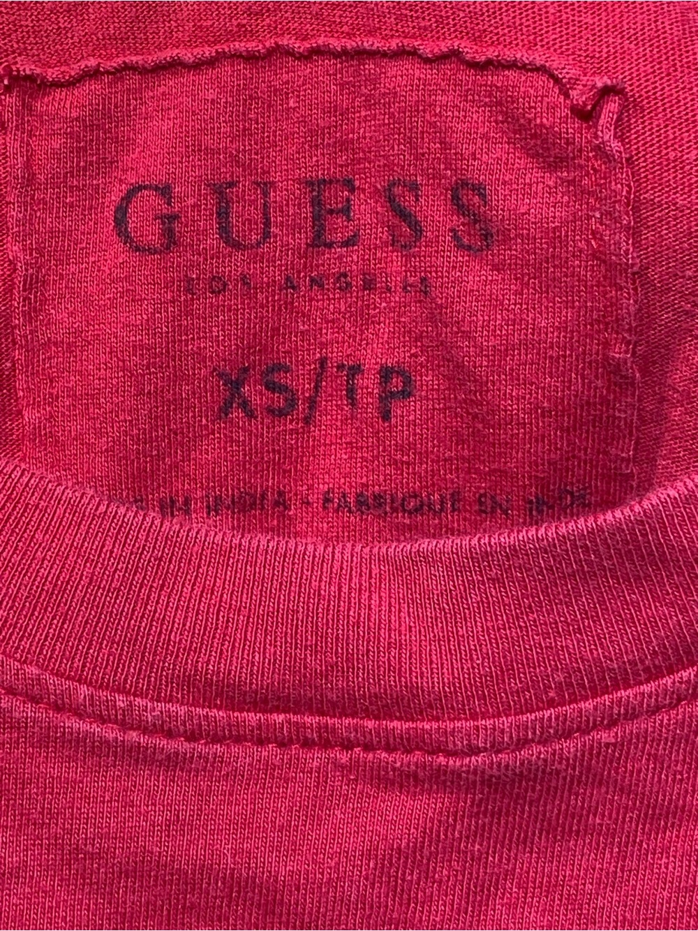 GUESS Red and Black Tie-Dye Logo Tee - Picture 4 of 5